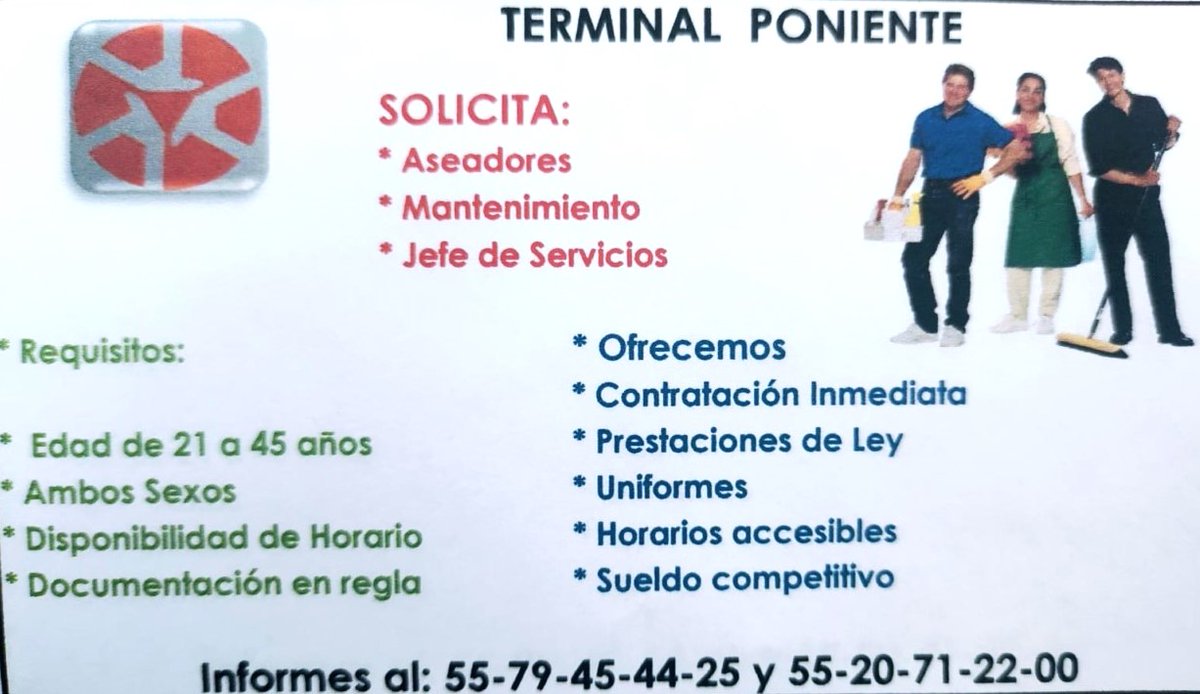 Amigos! tenemos las siguientes vacantes, Cualquier Interés Favor de comunicarse al número de la publicación, ya que por este medio no contratamos ni damos detalles, 5579454425 y 5520712200.