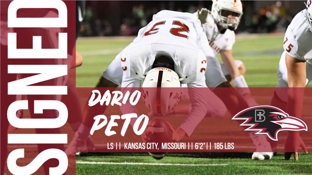 Benedictine Football (@ravenfootballbc) on Twitter photo We have our snapper!
Welcome to the Raven Family, Dario Peto!
<a href="/DarioPeto/">dario peto</a>
#UnleashGreatness We have our snapper!
Welcome to the Raven Family, Dario Peto!
<a href="/DarioPeto/">dario peto</a>
#UnleashGreatness
