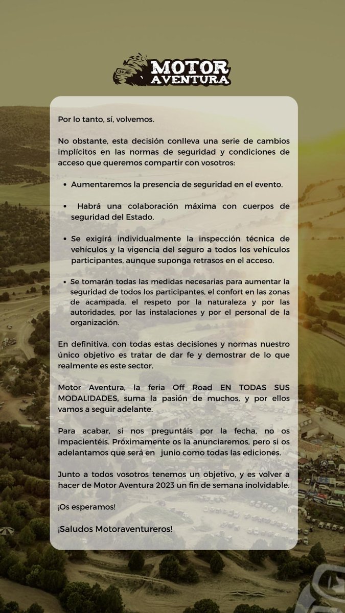 NOTA DE PRENSA MOTOR AVENTURA 2023

Esto es importante.

#motoraventura #masiapelarda #2023