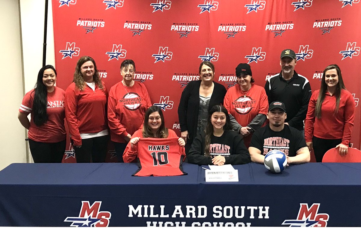 MSHSactivities's tweet photo. Patriot Shoutout to Jayden Bestenlehner who signed with @NortheastCCVB today! We are proud of you! 
@VolleyPats #MSFamily https://t.co/gloiUmwija