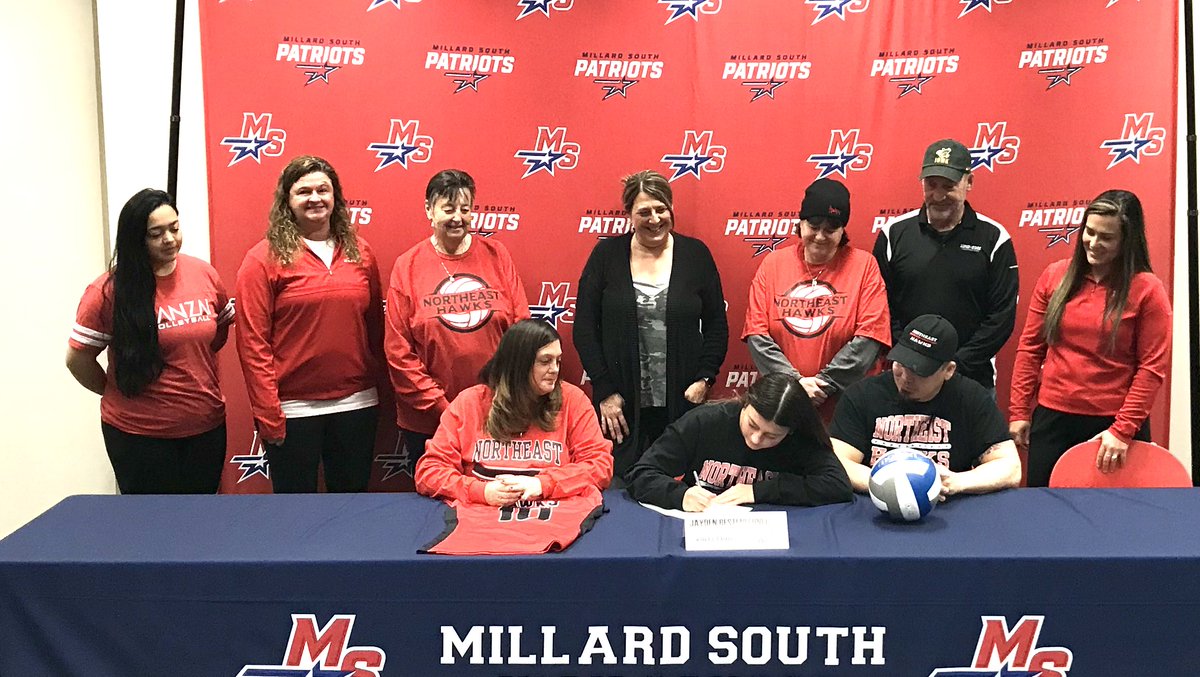 MSHSactivities's tweet photo. Patriot Shoutout to Jayden Bestenlehner who signed with @NortheastCCVB today! We are proud of you! 
@VolleyPats #MSFamily https://t.co/gloiUmwija