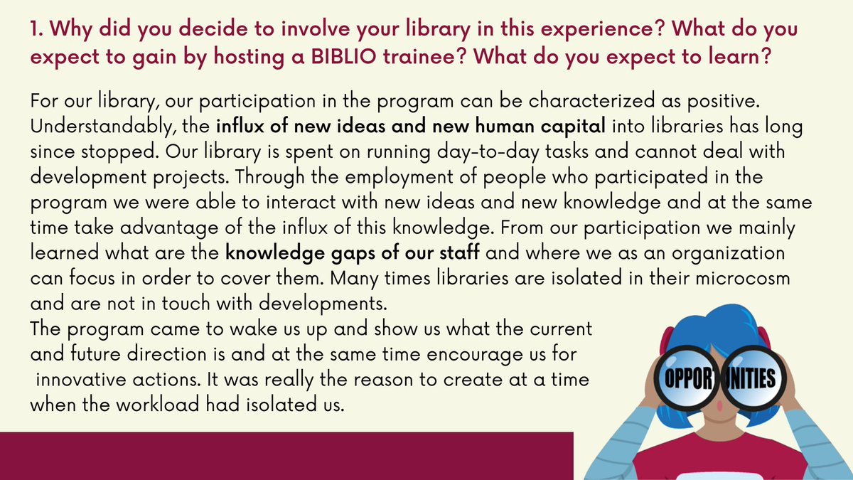 digital_biblio's tweet photo. 🥳 It is Wednesday, and you know what? It is time for our weekly #interview! 
 
This is Mara Thanopoulou, @eapuni library director, talking about her experience hosting #trainees in her #library in #Greece 
 
🌍Follow us for more #WBLstories! #DigitalBiblio https://t.co/ZQwzQI7NSr