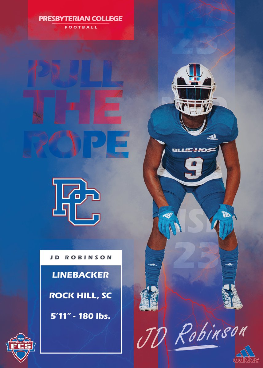 BlueHoseFB's tweet photo. Welcome JD Robinson to the Blue Hose family!!

JD is an in-state linebacker from Rock Hill 💪

#GoBlueHose https://t.co/PKBn8UNrpX