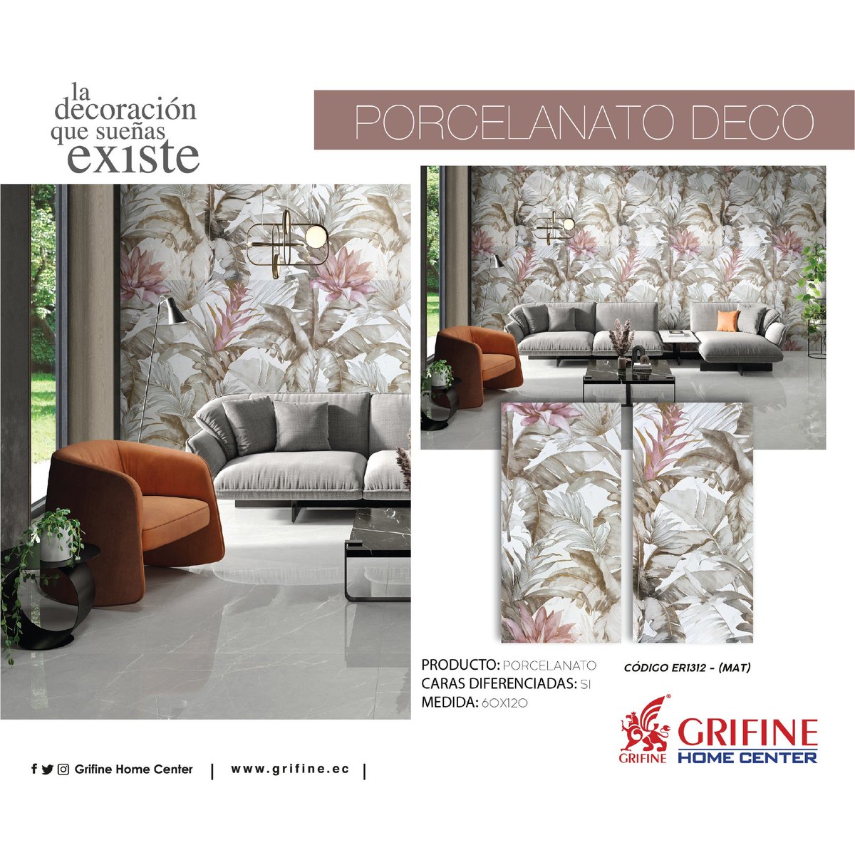 grifinehc's tweet photo. ¡NUEVA COLECCIÓN DE PORCELANATO DECORATIVO CON TEXTURA DESTELLOS!
Una colección que resalta por su  atractivo diseño floral de bajo relieve y además por su acabado en sutiles destellos. #Grifine https://t.co/Ej3Oqg7N1q