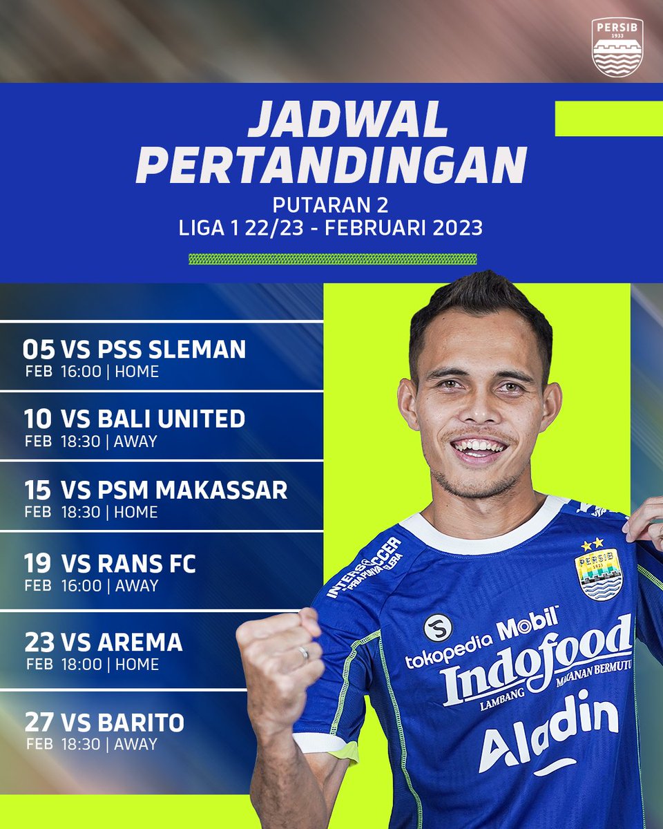 persib's tweet photo. Jadwal padat di bulan Februari. Fokus satu per satu! 🔵

#PERSIB https://t.co/K4c8J5VOCl