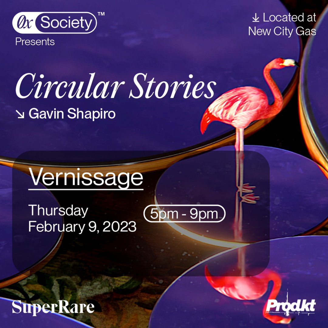 We are pleased to announce our newest exhibit ‘Circular Stories’ featuring <a href="/shapiro500/">Gavin Shapiro 🐧</a> signature artworks, opening next Thursday at our gallery in <a href="/newcitygas/">New City Gas</a>. 🦩

Beat the winter blues and come discover the playful world of Gavin Shapiro!💖