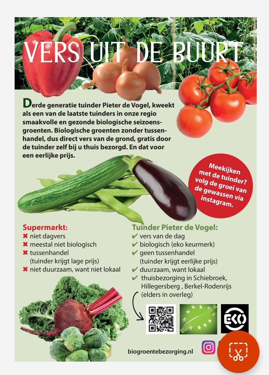 Koop lokaal en steun onze boeren. Gezond,  biologisch, zonder chemicaliën. #biogroentebezorgingnl