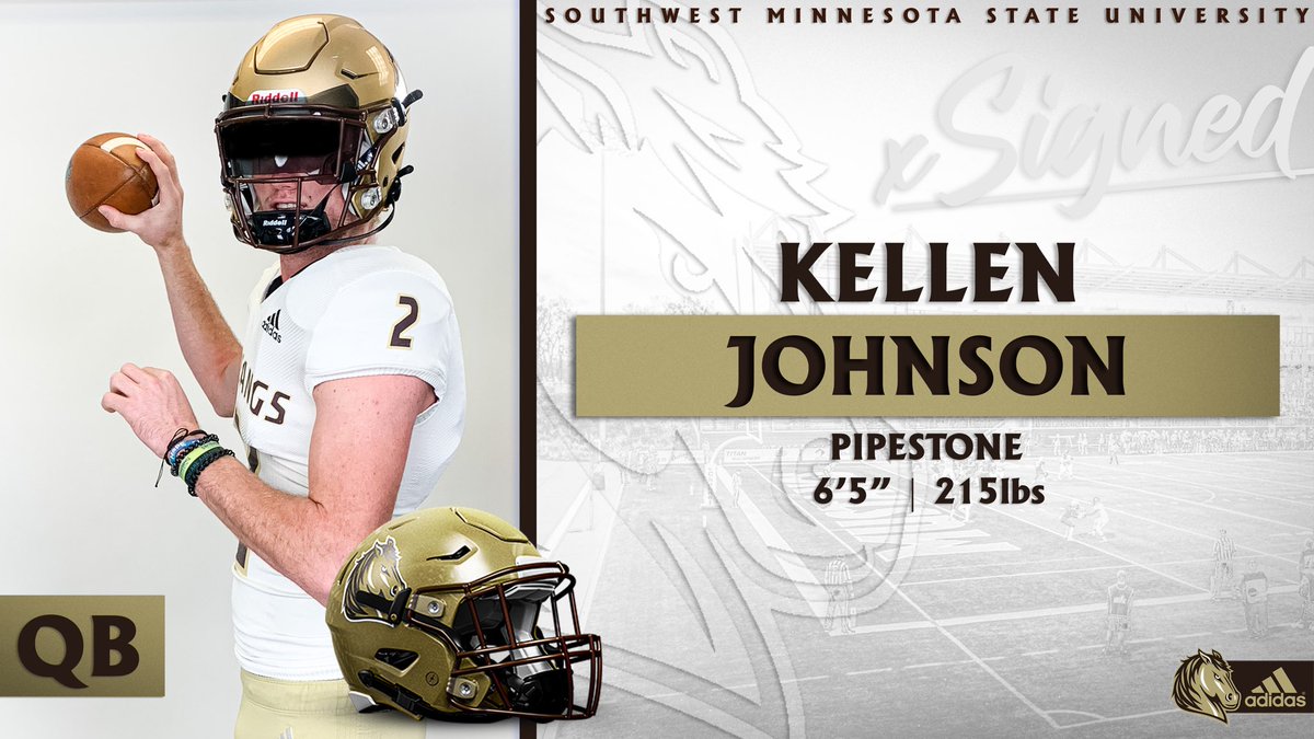 SMSU Football (@smsufootball) on Twitter photo 🐴Welcome to the Mustang Family!🐴
Kellen Johnson
6’5 - 215lbs - QB
Pipestone, MN
.
.
.
Show him some love! <a href="/KellenJohnsonQB/">Kellen Johnson '23</a>
#LetsRide #M4L 🐴Welcome to the Mustang Family!🐴
Kellen Johnson
6’5 - 215lbs - QB
Pipestone, MN
.
.
.
Show him some love! <a href="/KellenJohnsonQB/">Kellen Johnson '23</a>
#LetsRide #M4L