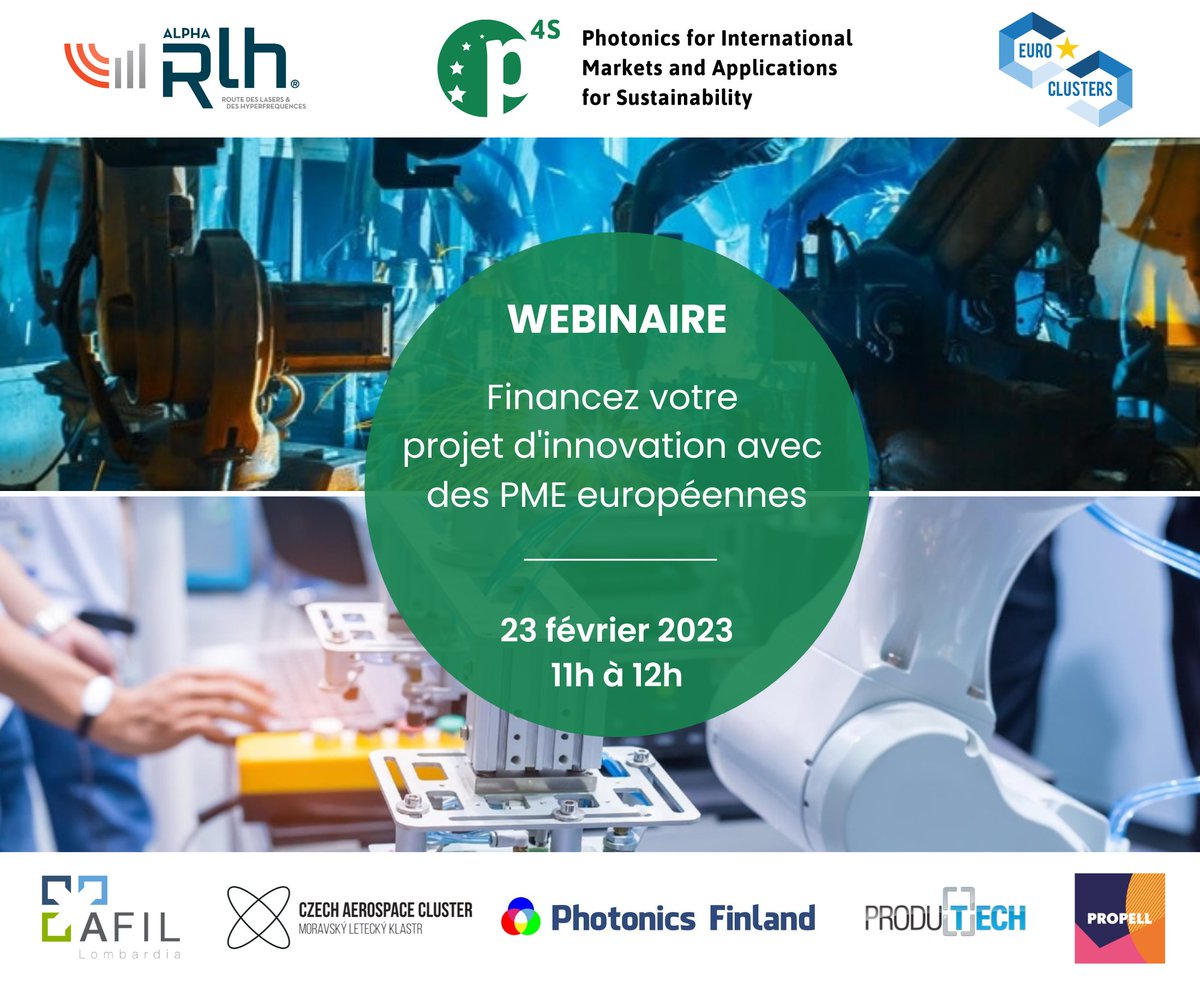 Alpha_RLH's tweet image. 💻 Webinaire le 23/2 : &quot;Financez votre projet d&apos;innovation avec des PME européennes&quot;.
💡 Le projet européen #PIMAP4Sustainability lance son appel à projets #Innovation pour les PME de la #photonique, des #MatériauxAvancés et de la #FabricationAvancée 
👉 bit.ly/3RsikRU