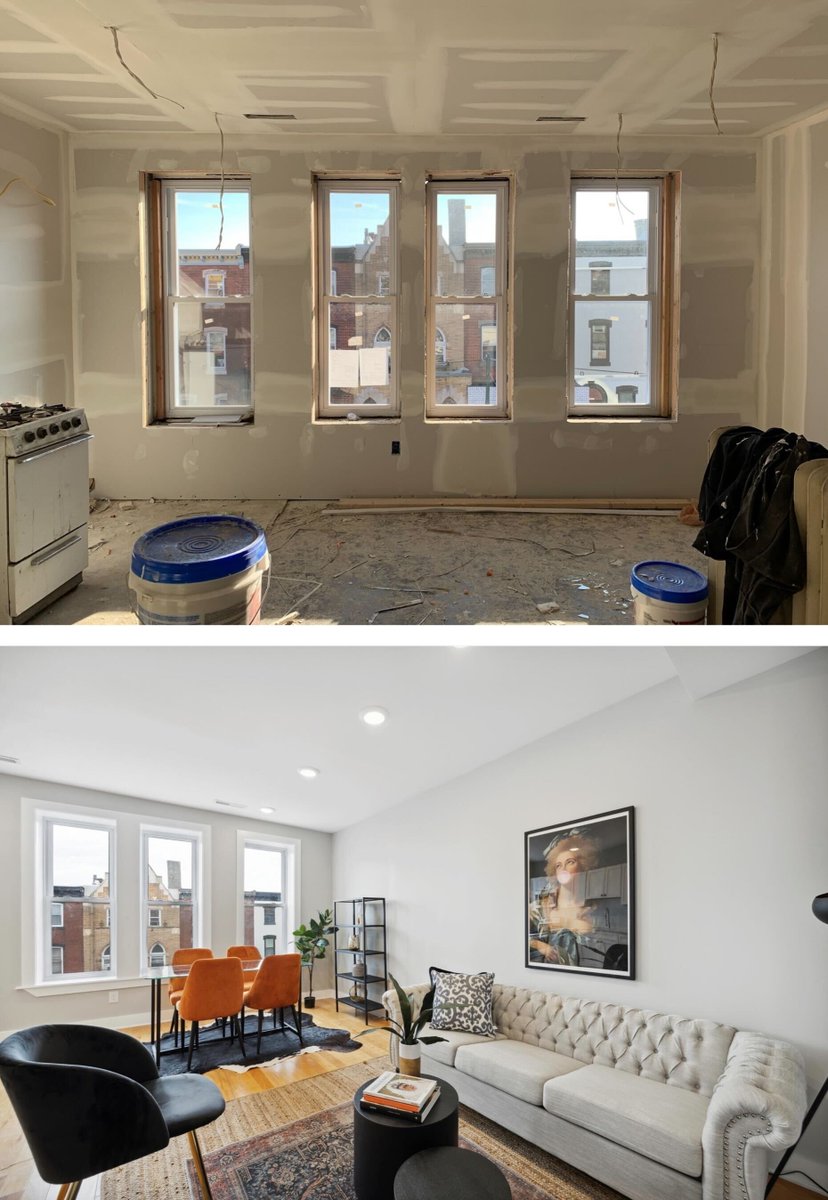 ARGOPG's tweet photo. In progress to final completion on our project at 2827 Girard Ave, with decor completed by Philadelphia Design Collective. This space is now available for rent in the heart of Brewerytown! #philadelphiarealestate #Philadelphia 

https://t.co/VbXtOqeodz https://t.co/efXc7S7y5R