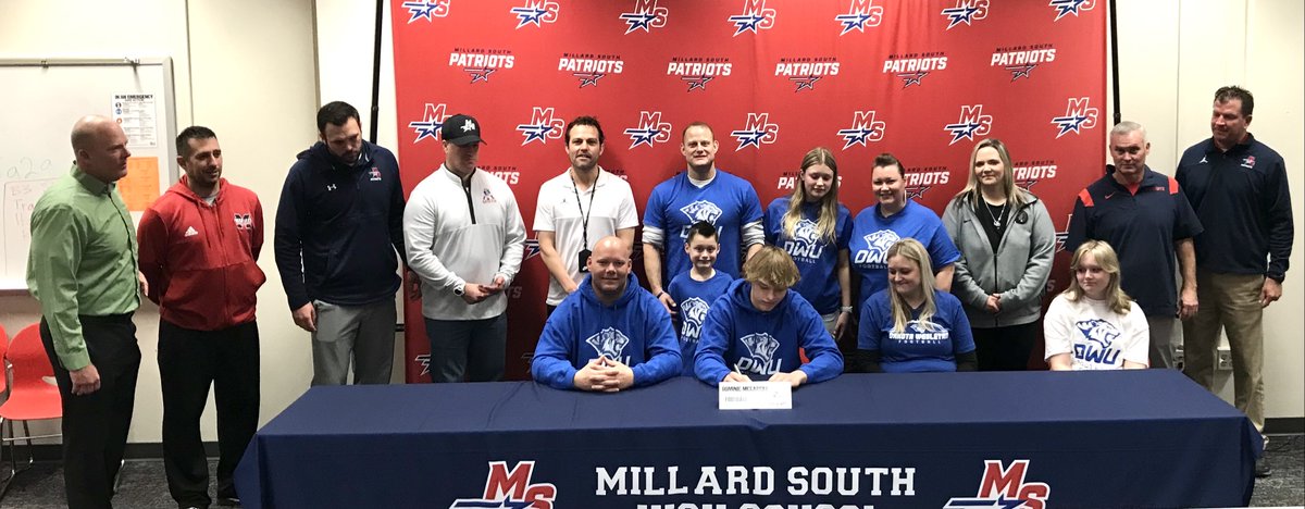 Patriot Shoutout to Dominic McGargill who signed with <a href="/dwtigerfootball/">DWU Football</a> today! We are proud of you, Dom! <a href="/MSouthFootball/">Millard South Football</a> #MSFamily