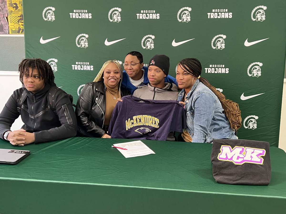 Today was a great day for <a href="/KameronTrammel/">Kameron Trammel</a> and his family. He signed to be apart of a great program, <a href="/Mckendree_FB/">McKendree Football</a>. <a href="/CoachRejfek/">Jason Rejfek</a> <a href="/MikeBabcock44/">Mike Babcock</a>