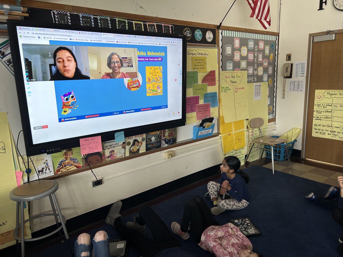 Marguerite Rubano Immordino (@mrs_immo) on Twitter photo #worldreadalouday Ss excitedly led a countdown to listen to Asha Nehemiah read aloud live from India. Thank you Scholastic for such a great opportunity. #ewlearns #ewliteracy <a href="/NicoleHunn/">Nicole Hunn</a> <a href="/CLDragone/">Christine Dragone</a> #worldreadalouday Ss excitedly led a countdown to listen to Asha Nehemiah read aloud live from India. Thank you Scholastic for such a great opportunity. #ewlearns #ewliteracy <a href="/NicoleHunn/">Nicole Hunn</a> <a href="/CLDragone/">Christine Dragone</a>