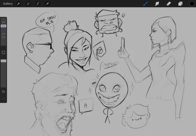 buncha sketches (yes thats chamber)

#Procreate 