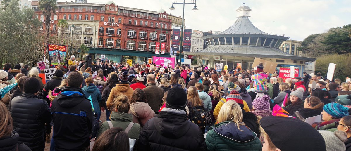 DorsetPA's tweet photo. Big turnout in #Bournmouth #Dorset #righttostrike #TeacherStrike #BCPTUC #PayUp https://t.co/EDsrUrOsQZ