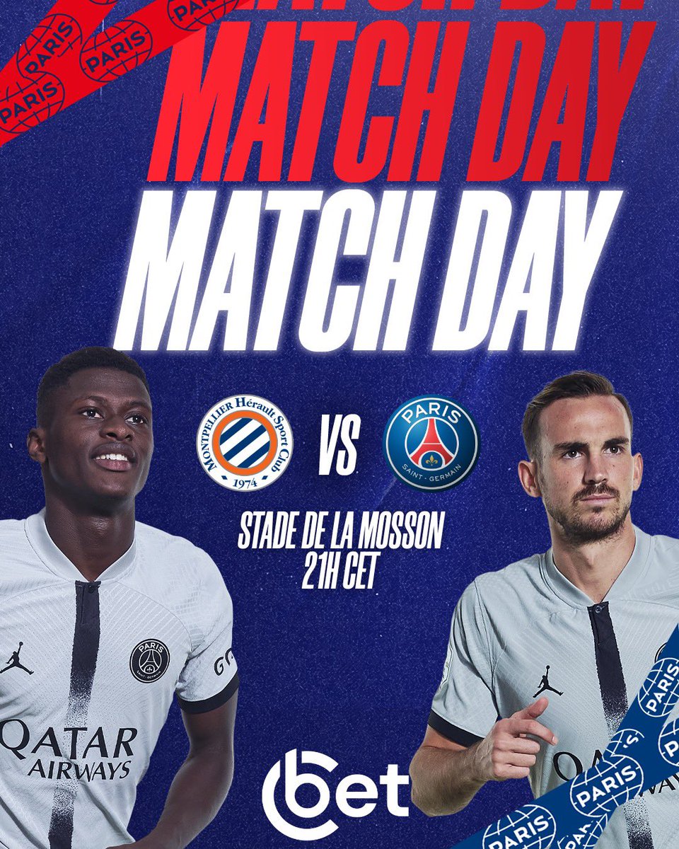 ⚽️ DÍA DE PARTIDO ⚽️

🆚 @MontpellierHSC 
🏆 #Ligue1
📱 #MHSCPSG
🏟️ Stade de La Mosson
⌚️ 21h CET

#VamosParis ❤️💙