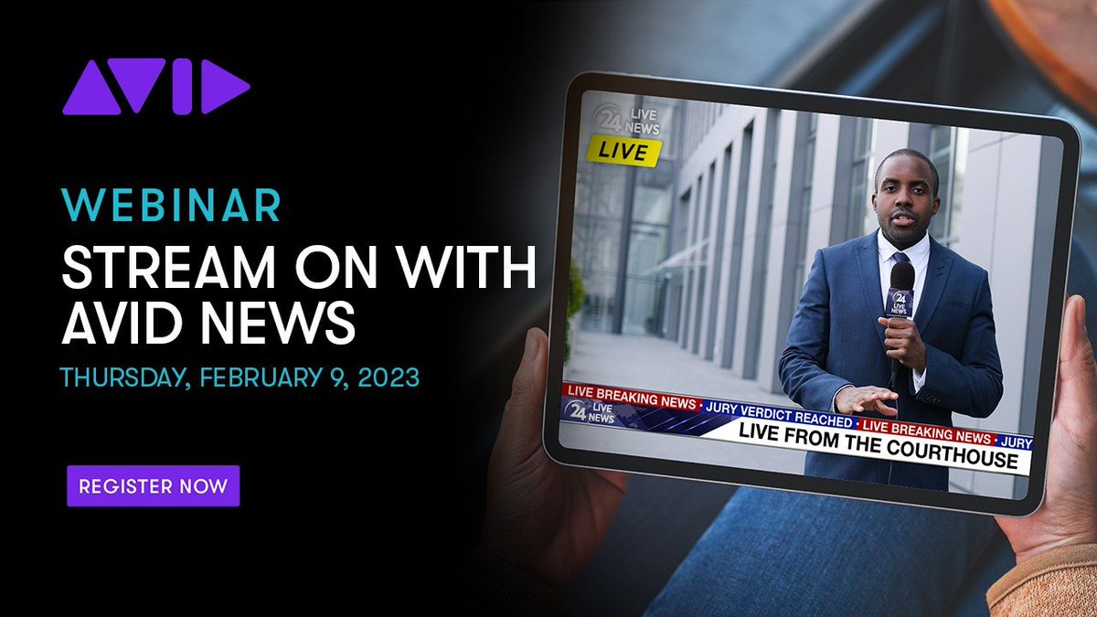 craigaw1969's tweet photo. New month, new webinar. Join me and @randre on Thursday, February 9, where we will demonstrate and discuss the latest developments in Avid's news solutions.
For EMEA - 2pm CET/1pm GMT
For Americas - 1pm EST/10am PST
Register here: https://t.co/w25Tdu1s7A
#webinar #newsroom https://t.co/fsEFO4uNLd