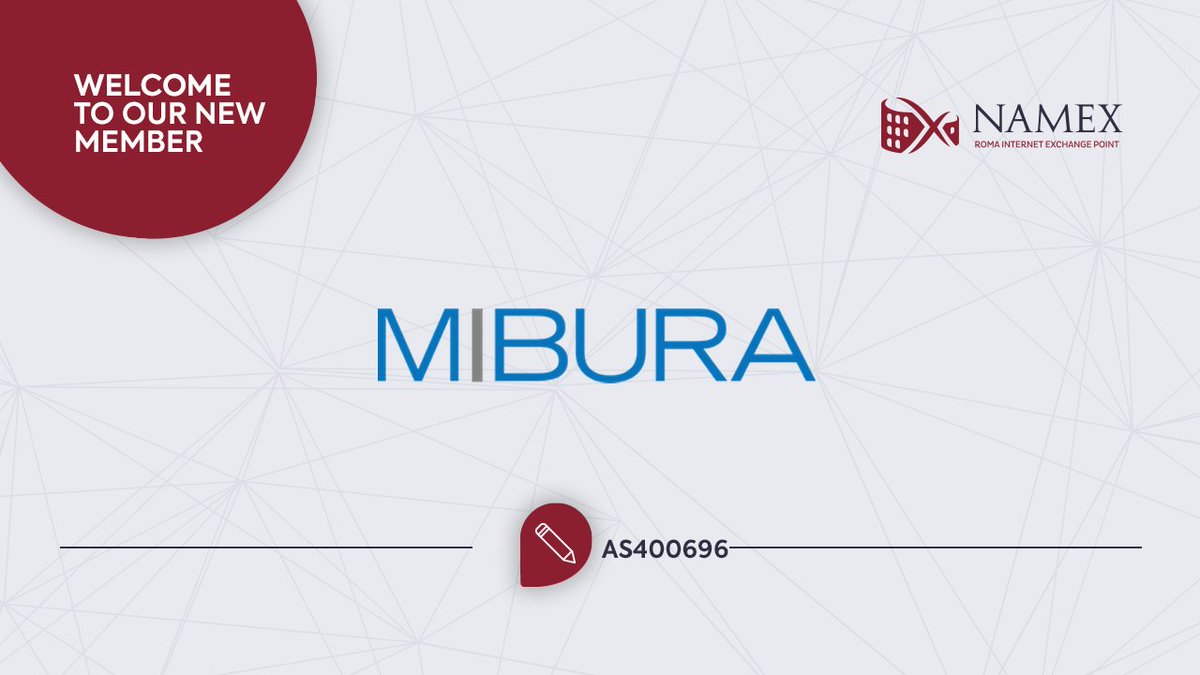 We are happy to announce that <a href="/Mibura/">MIBURA</a> joined Namex! Mibura was founded in 2008 and it is now a cloud and global data center solutions marketplace. 

Welcome to Rome!