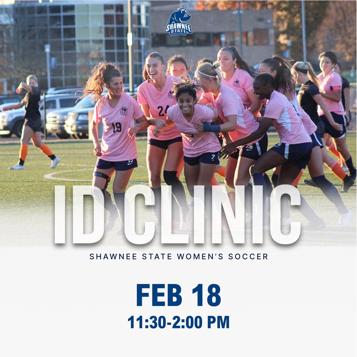Shawnee State Women's Soccer (@ssu_wsoccer) on Twitter photo shawnee.edu/showcaseday.
There will be a registration fee of $75. Payments can be made on the day of the clinics. RSVP no later than Thursday, February 16, by contacting Coach Ademakinwa by email nademakinwa@shawnee.edu or by phone at (740) 351-3528 shawnee.edu/showcaseday.
There will be a registration fee of $75. Payments can be made on the day of the clinics. RSVP no later than Thursday, February 16, by contacting Coach Ademakinwa by email nademakinwa@shawnee.edu or by phone at (740) 351-3528