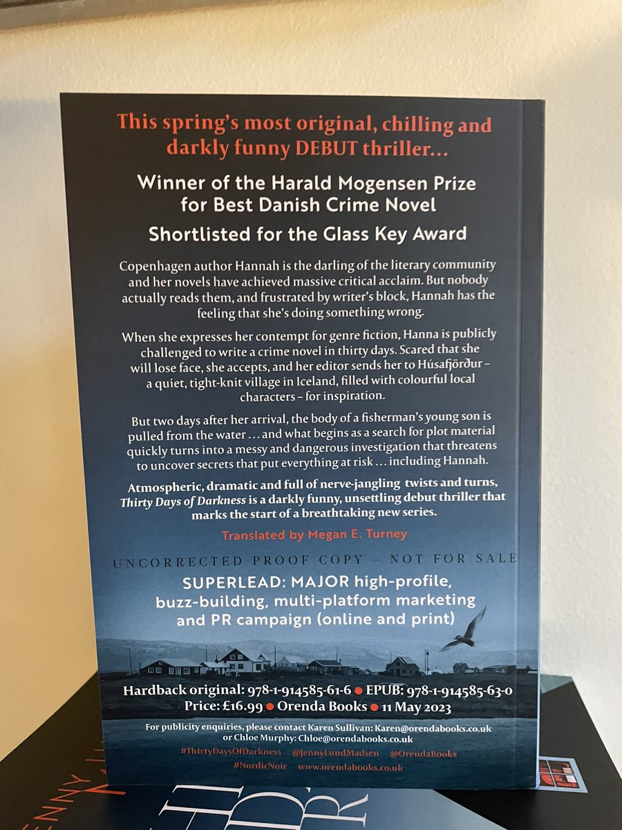 Karen Sullivan πΊπ¦π¨π¦π¬π§ (@orendabooks) on Twitter photo Huge excitement here at Casa Orenda!
LOOK whatβs just arrivedβ¦π
Proof copies of <a href="/JennyLundMadsen/">Jenny Lund Madsen</a>βs PHENOMENAL #debut #ThirtyDaysOfDarkness t @meganeturney
One of the most original, darkly funny, meta and incredibly twisty thrillers EVER!
Out in hardback in May!
βοΈπβοΈ Huge excitement here at Casa Orenda!
LOOK whatβs just arrivedβ¦π
Proof copies of <a href="/JennyLundMadsen/">Jenny Lund Madsen</a>βs PHENOMENAL #debut #ThirtyDaysOfDarkness t @meganeturney
One of the most original, darkly funny, meta and incredibly twisty thrillers EVER!
Out in hardback in May!
βοΈπβοΈ