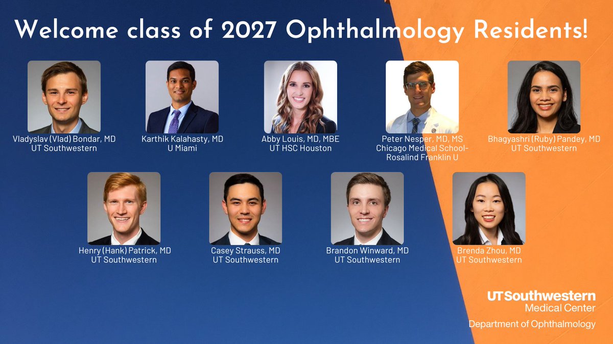 UT Southwestern Ophthalmology (@utswophth) on Twitter photo The department is thrilled to welcome our incoming class of residents. Congrats!!👏👏🥳
#match2023 #Ophthalmology The department is thrilled to welcome our incoming class of residents. Congrats!!👏👏🥳
#match2023 #Ophthalmology