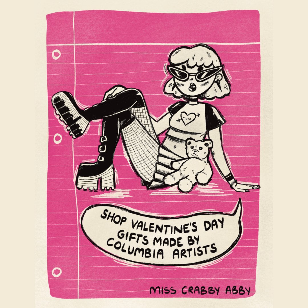 Happy February!💕

Shop Valentine’s Day gifts made by Columbia artists online and in-store! 

shop.colum.edu/gifts/valentin…

New works added online daily!

Illustration by Miss Crabby Abby 

#ShopColumbia #ColumbiaChi #ShopLocal #SupportArtists