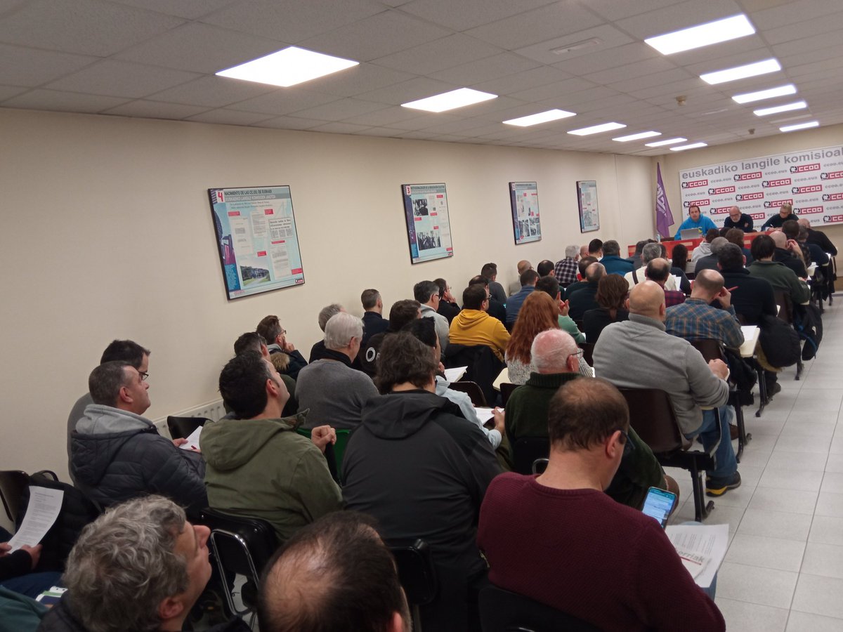 CCOOindustria's tweet photo. 🔴BIZKAIKO METALA🔴
➡️Bitartekaritzaren proposamena berretsi dugu!
➡️Hemos ratificado en asamblea la propuesta de la mediación!
✊🏼Las jornadas de lucha y huelgas, de la mano de una dura negociación, mejorarán los derechos de las trabajadoras y trabajadores del Metal de Bizkaia https://t.co/VumCRiTyn8