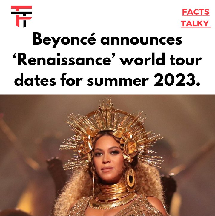 FactsTalky's tweet photo. You won’t break Beyoncé’s soul,the superstar performer announced her highly anticipated “Renaissance” world tour on Wednesday.
(📸:PinkVilla)

#Beyonce #RENAISSANCE #RENAISSANCEWorldTour #RENAISSANCEtour #news #BIGBREAKING #LatestNews #Hollywood #Entertainment #factstalky https://t.co/RlTJqbvKOX
