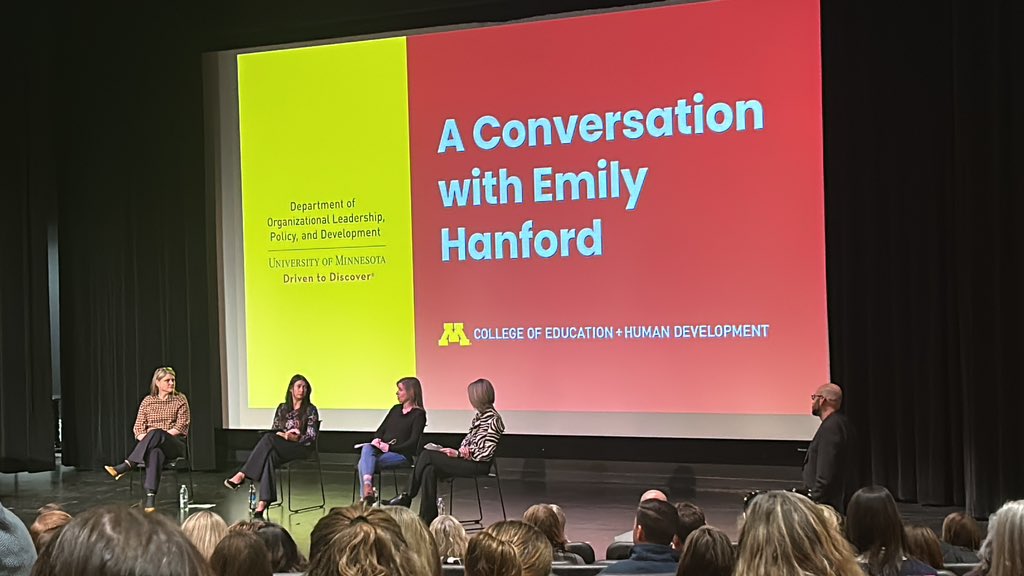 AWalstien's tweet photo. Powerful conversation with @ehanford at the U of M today about putting science of reading theory into practice. “Every student must be able to decode words” Thank you for hosting @KatiePekel and Dean Rodriguez! @rodriguez_umn #MNReads https://t.co/kPzMU9kCXQ