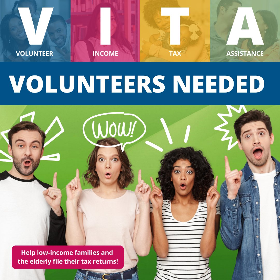 CAPSBC (@capsanbernardin) on Twitter photo #VITA volunteers are needed for tax season! Help low-income families and the elderly file their tax returns. You must be 18+, no experience needed as training is provided.
Contact Charles Karsch at (909) 723-1550 or e-mail ckarsch@capsbc.org to get training and #volunteer #VITA volunteers are needed for tax season! Help low-income families and the elderly file their tax returns. You must be 18+, no experience needed as training is provided.
Contact Charles Karsch at (909) 723-1550 or e-mail ckarsch@capsbc.org to get training and #volunteer