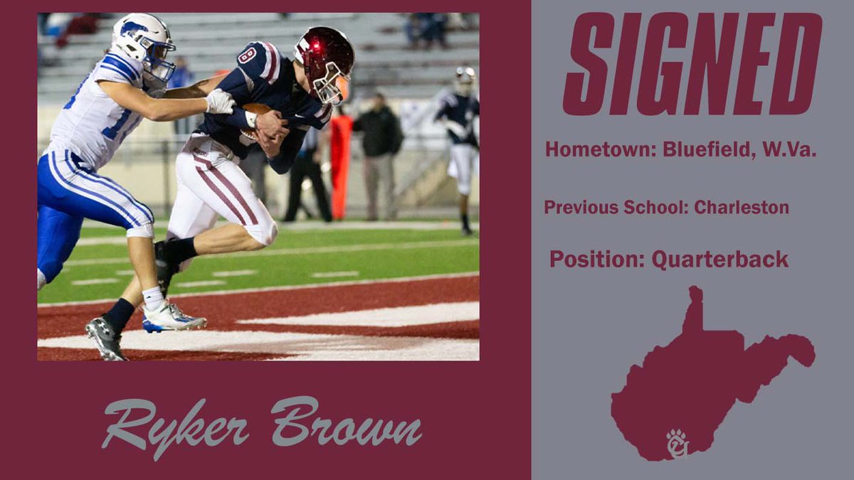 cumountainlions's tweet photo. .@ConcordFootball Signee: Ryker Brown (Bluefield, W. Va., Quarterback, Charleston) https://t.co/BvICtSNrxJ