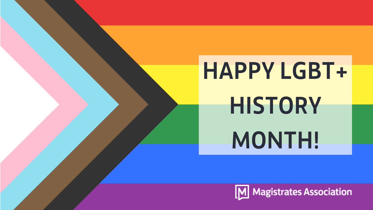 Today marks the start of #LGBTplusHM, a time to celebrate the community's history &amp; culture.

We'll be sharing some of the stories of the 200+ #LGBT #magistrates we support, influence for &amp; connect via our network: bit.ly/3xOZLxS. Stay tuned!

#LGBTHistoryMonth 🏳️‍🌈🏳️‍⚧️