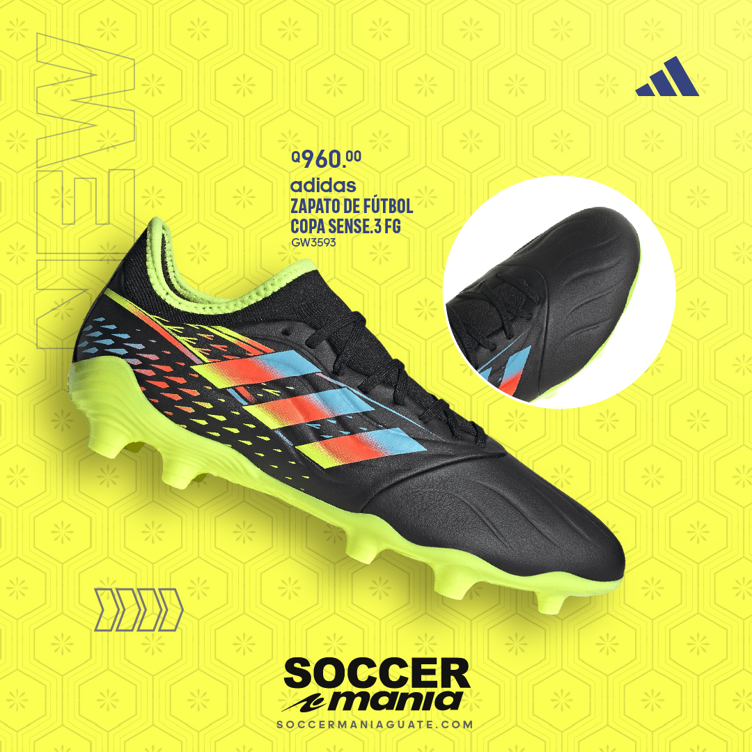 stereo100xela's tweet photo. Llego el 2023 y es hora de estrenar nuevas botas Copa Sense.3 FG diseñadas con una suela especial para uso en canchas de grama natural.
Compra Online ahora o Visita nuestras tiendas #SocerMania #Adidas #Copa #AlRihla #CopaSense #Botas #Fútbol https://t.co/TS0GIQgEpp