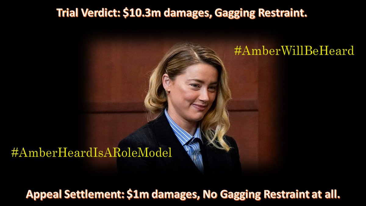 real_nige's tweet photo. The settlement corrected the disgraceful trial verdict. Amber and her team fought for her right to speak freely and without constraint, and to have that ridiculous financial penalty reduced. They were successful because Depp knew he'd lose on appeal.
#AmberHeardIsARoleModel https://t.co/cYGpkr834h