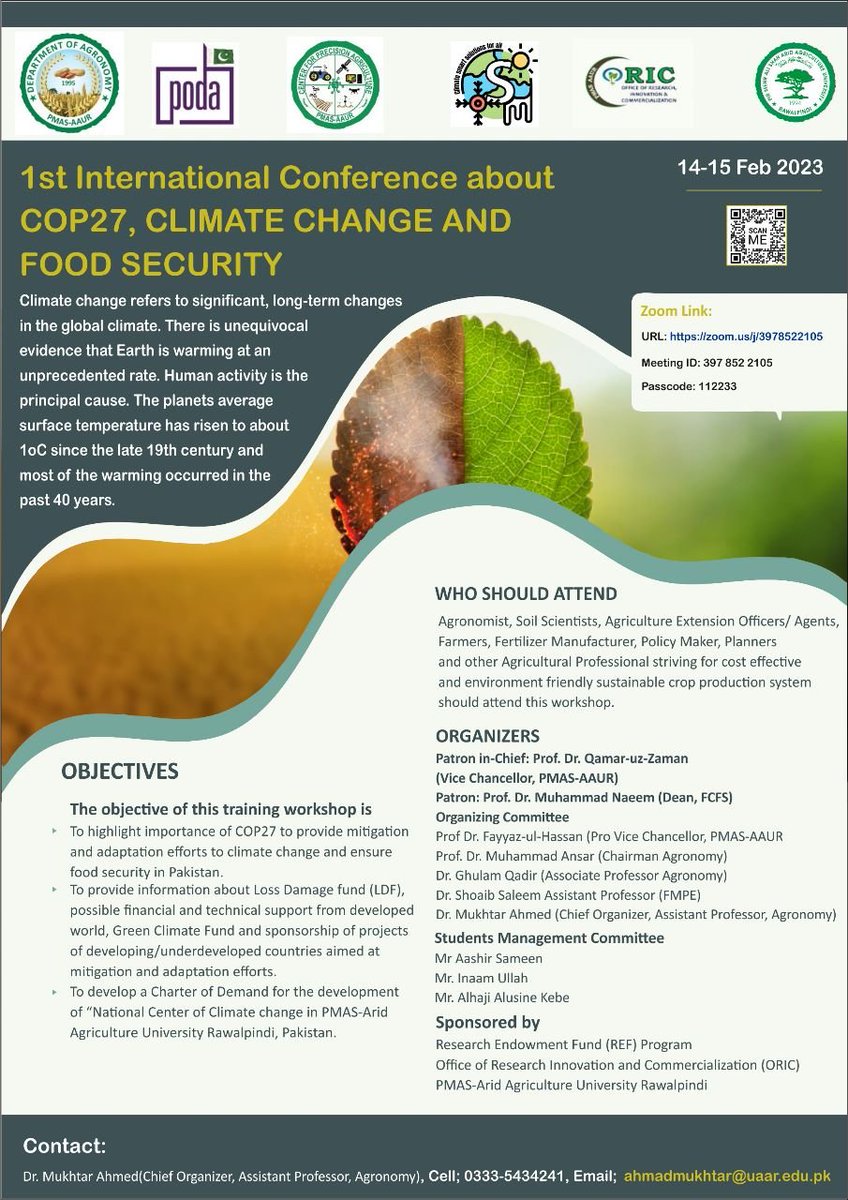 adnanarshad99's tweet photo. 📢 Registration Open:
1st International Conference on COP27-Climate Change & Food Security
https://t.co/numNQoayea
#savedates
#COP27 #COP28 #foodsecurity #ClimateCrisis #PODA #Arid #ClimateAction #ClimateSolutions
@uaarofficial @PodaPakistan @CfliPoda https://t.co/4vymmfmDtU