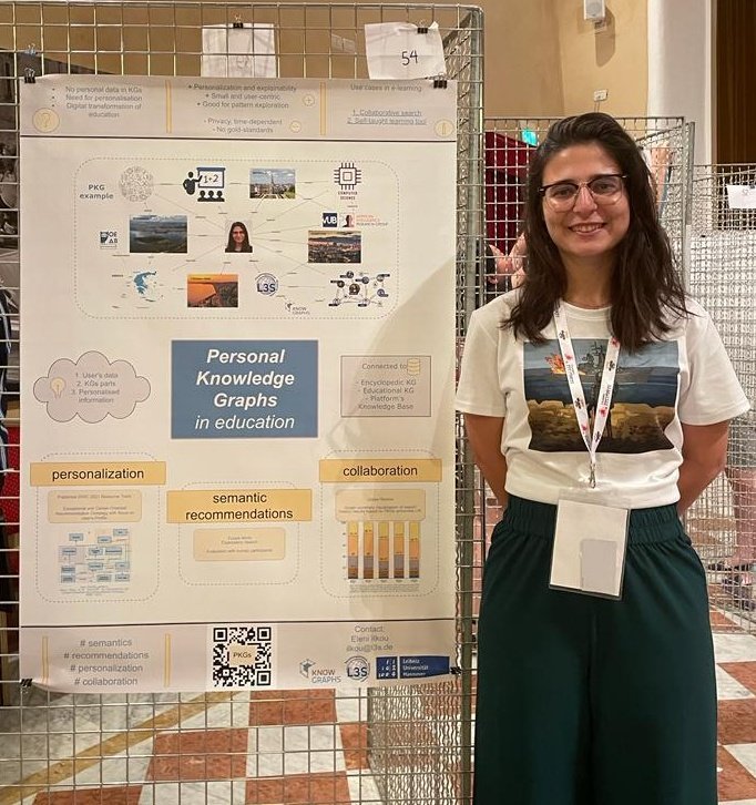 EIlkou's tweet image. Are you ready for an intense week, to test your limits, technical skills, collaboration, deepen your knowledge in #SemanticWeb and network?
Then #ISWS2023 is the perfect deal for you 👇
Proud photo from posters #ISWS2022 presenting my research in #PersonalKGs (📷 @Marm_mhm)