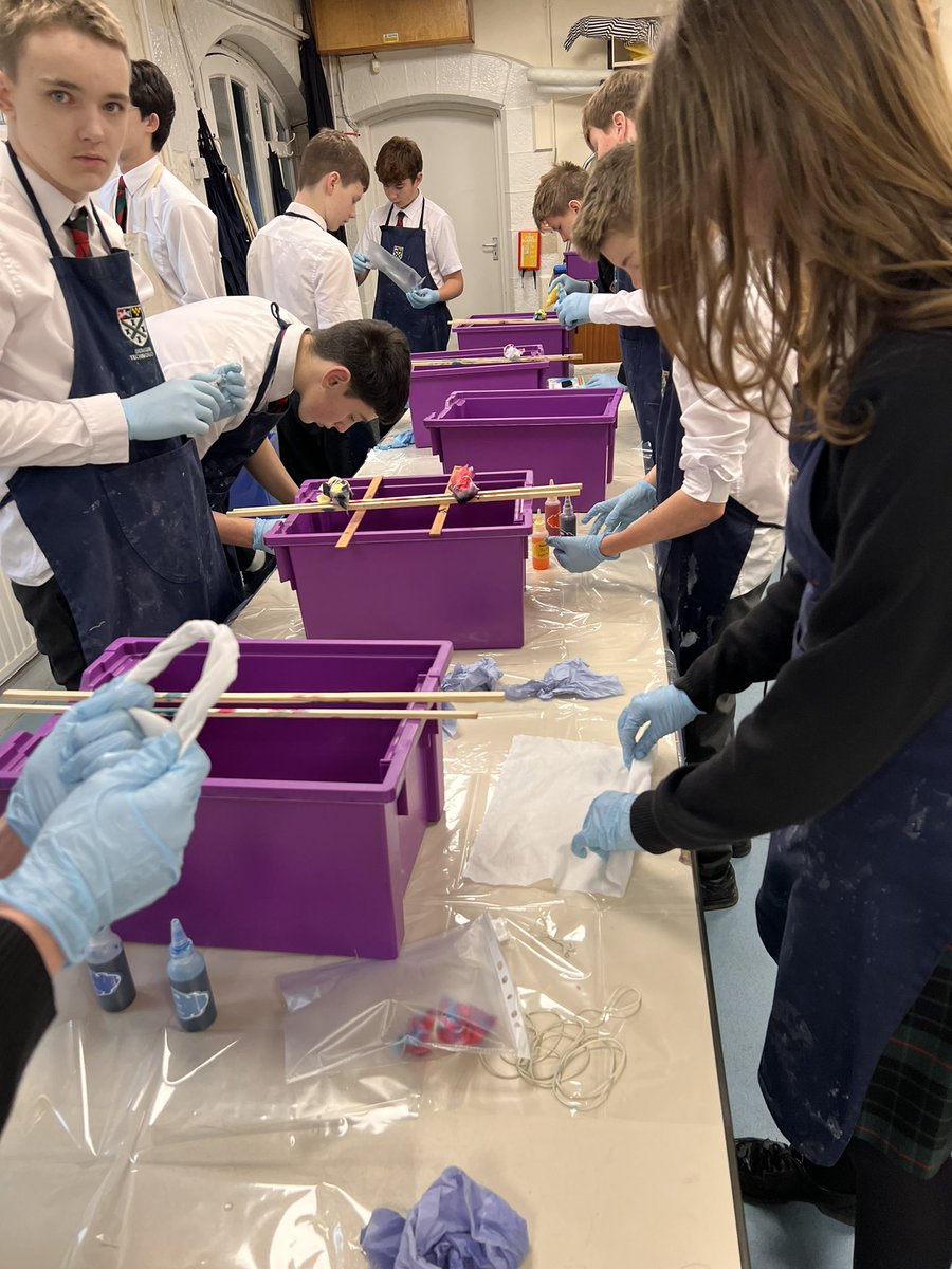 PlymColDesign's tweet photo. Year 9 have enjoyed tie dying this week with some very creative outcomes #dt#stem#plymouthcollege https://t.co/8F16y5umwH