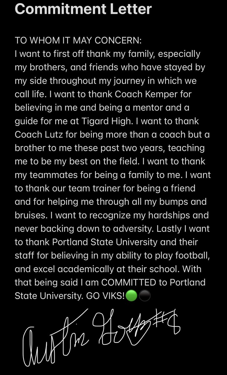#AGTG #Committed #GoViks
<a href="/TigerNationFB/">Tigard Football</a> <a href="/TigardOfficial/">TigardAthletics</a> <a href="/WellsCaleb51/">DBD_Stretch</a> <a href="/shaunMlutz/">Shaun Michael Lutz</a> <a href="/mvp7on7/">MVP Elite Football</a> <a href="/BrandonHuffman/">Brandon Huffman</a>
