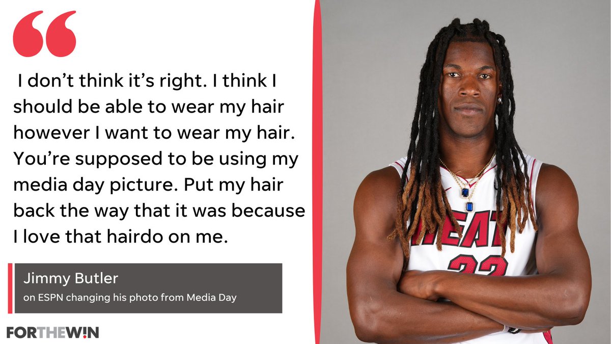 Bryan Kalbrosky on X: Jimmy Butler is tired of ESPN changing his photo  with dreadlocks from media day. When I come back after the All-Star break,  I'm going to have dreads and