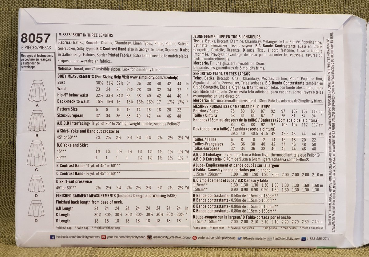 quilts_more's tweet image. Misses&apos; Easy To Sew Skirt in Three Lengths Sewing Pattern Simplicity 8057, Size 6, 8, 10, 12, 14 Fitted Waist, Flared Skirt tuppu.net/1e1916f1 #Etsy #ImagineQuiltsAndMore #EasyToSew