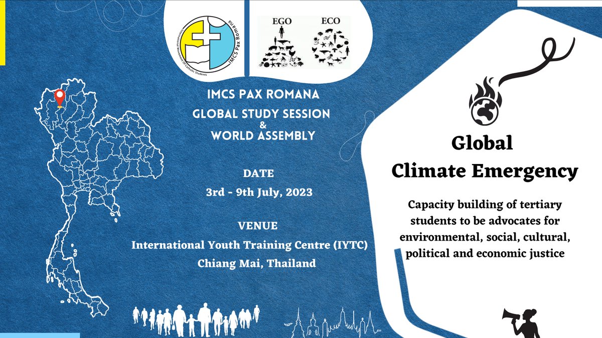 PaxRomanaIMCS's tweet photo. [EN] “Climate change is an existential threat to all life and the earth”, &amp; we cannot stress this enough. Hence, to reinforce our #climateactions, &amp; set in motion strategies we’re gathering students &amp; partners in Chiang Mai, Thailand in July. #IMCSWA2023 #ClimateChange #SDG13 https://t.co/djhpd6rtXP