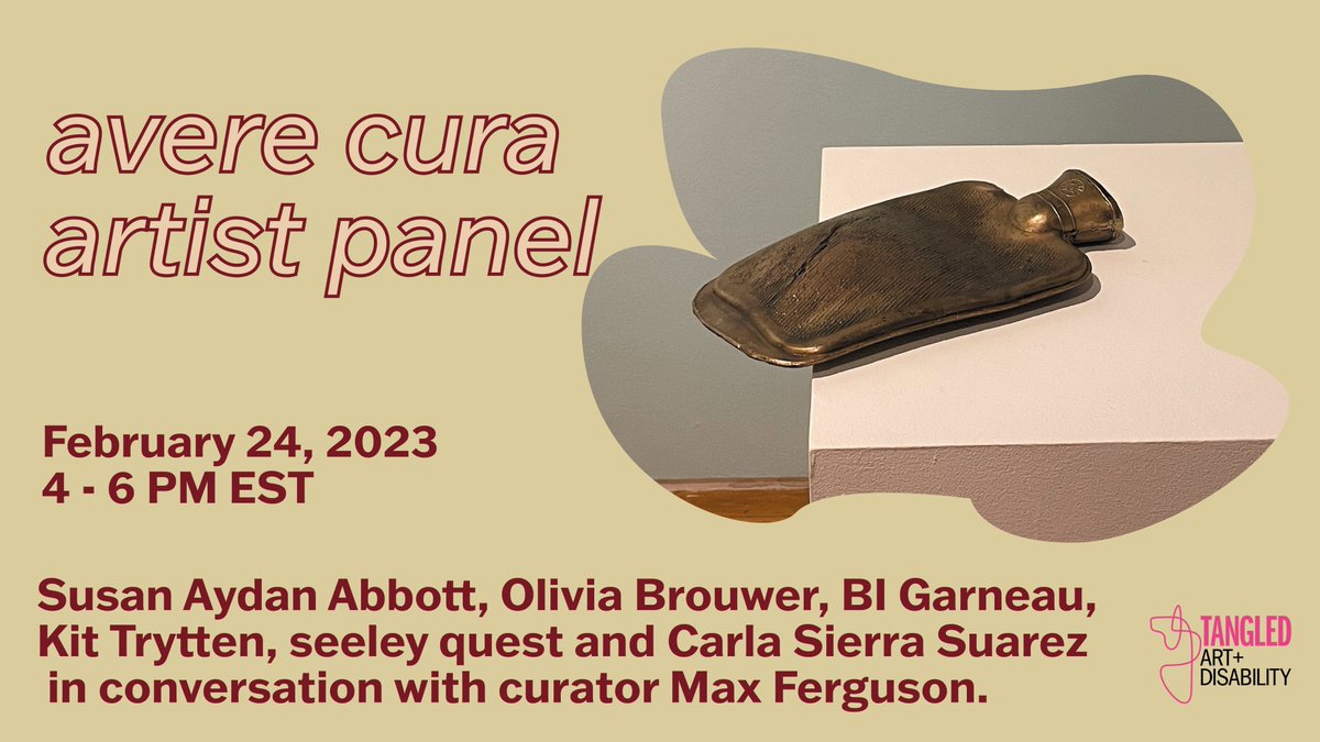 Join us for the avere cura Artist Panel on February 24, 2023, 4-6 PM EST.

This conversation on art, capitalism and care will be held on Zoom and live streamed in the gallery
ASL/captioning provided.

Sign up for link: eventbrite.ca/e/avere-cura-a…