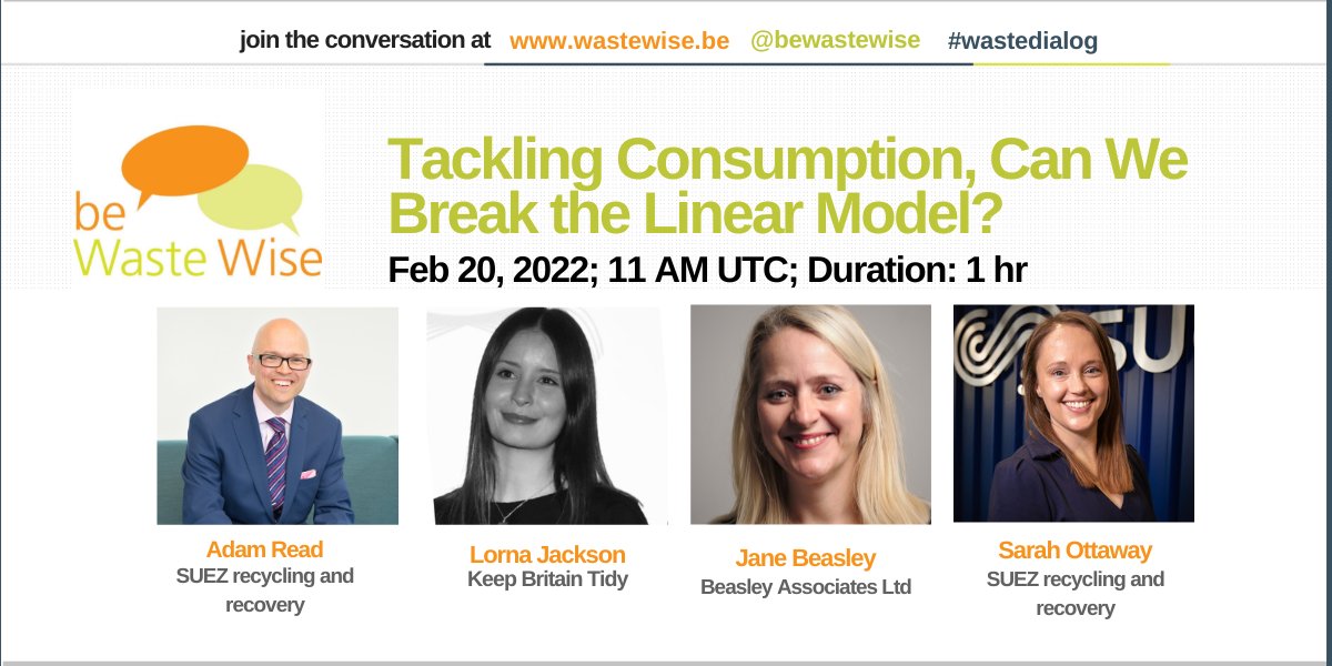 AdamRead74's tweet image. Looking forwrd to chairing this upcoming webinar on 'tackling #consumption' & breaking the #linearmodel through the @bewastewise platform with inputs from @suezUK @KeepBritainTidy @sarahottaway & @wastespecialist | #stuffoflife
Register here: us02web.zoom.us/webinar/regist…