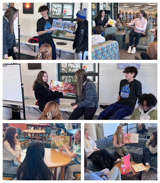 Students in the #D128DARING <a href="/vhhspreschool/">Mrs.  Whitescarver</a> class participated in #WorldReadAloudDay2023 this morning by reading aloud to fellow students and honing their skills before welcoming children to the VHHS preschool program next month.