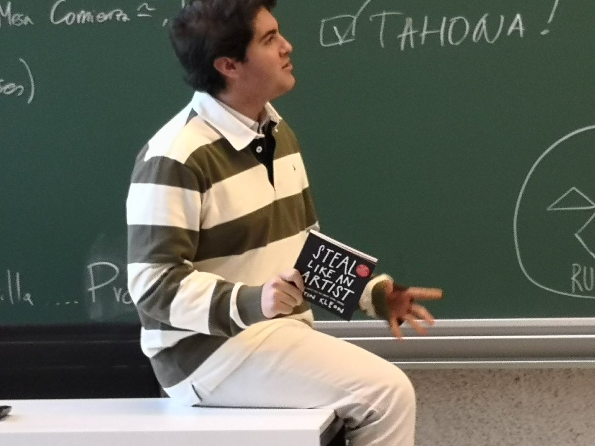 Hi, <a href="/austinkleon/">Austin Kleon</a>, happy to let you know that you are playing a nice inspiring role for making the <a href="/ELG_unav/">ELG Unav</a> students moving forward in the design and organization of the congress <a href="/rumbocongress/">Rumbo Congress</a>