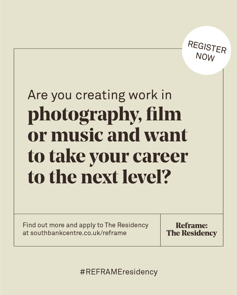 southbankcentre's tweet photo. #REFRAMEresidency applications open today!

The skills development programme, to support emerging Black and Black Mixed heritage creatives, between ages 18-30 in #London, #Manchester &amp; #Birmingham in 2023 

📅 3 March 2023 | Registrations CLOSE
🔗 https://t.co/p9IF1sry4M https://t.co/SFX9YELMIa