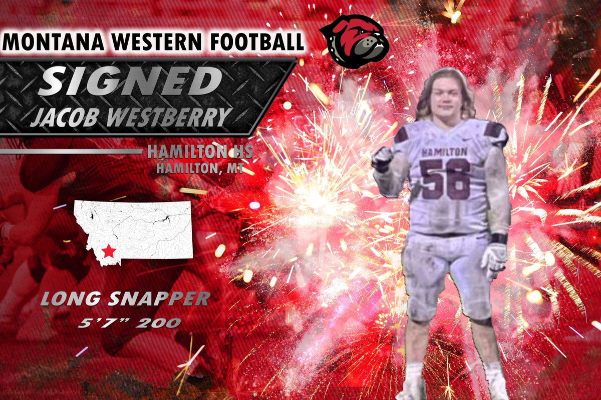 UMW_Football's tweet photo. 🖊️Jacob Westberry
📍 Hamilton HS, MT
🏈5'7'' 200lbs, LS
Jacob comes to Western as a refined and dedicated Long Snapper! Having such a technician will greatly benefit the Dawg Special Teams! Welcome to the Dawg Family!
#DYD #PowerOfOne #DawgFamily @JacobWestberry4 https://t.co/gOke3vSg1H