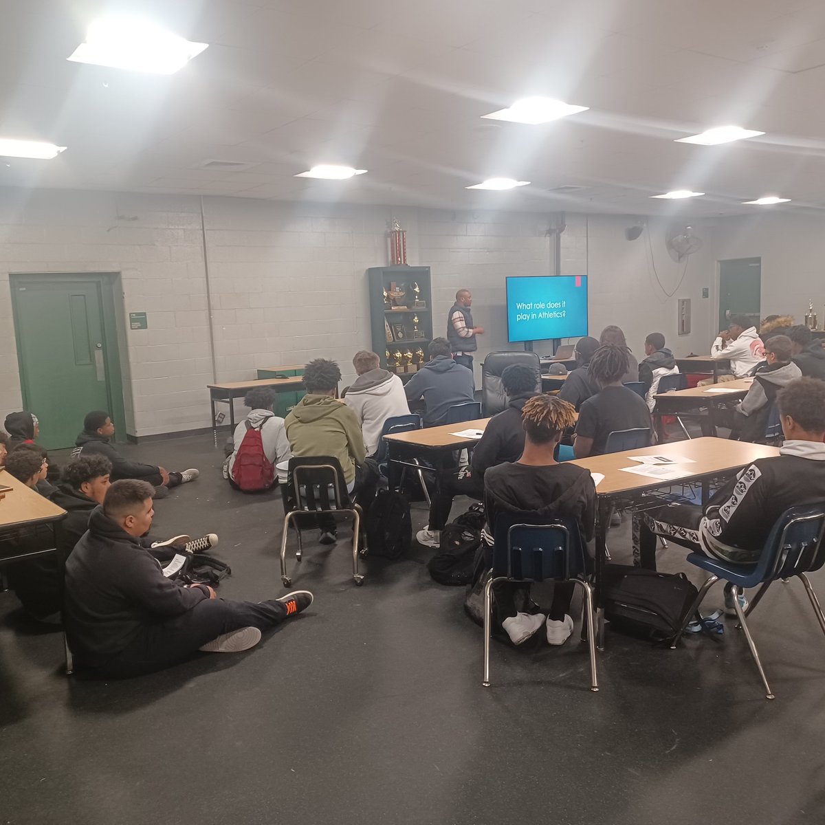 How the Day started with <a href="/SpringFootball/">Spring Lions HS Football</a> enjoyed watching a couple of seniors preparing for the next level. Now our future college ready students are learning about things other than football. #characterintegritysuccess #KOTJ