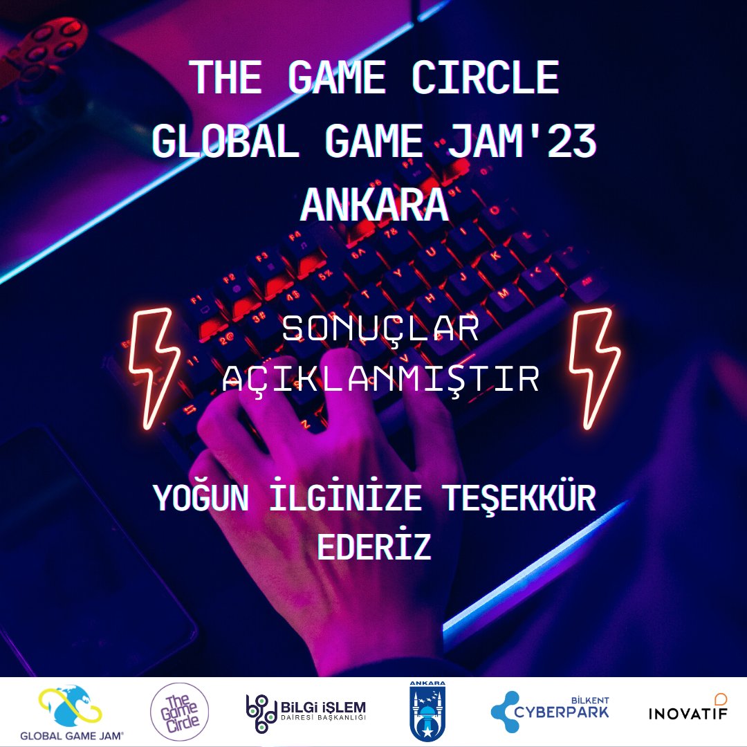 thegame_circle's tweet photo. The Game Circle Ankara Global Game Jam'23 sonuçları açıklandı. 🤗
Başvuran yüzlerce kişiye yoğun ilgilerinden ve başvurularından dolayı teşekkür ederiz. 🙏
@ankarabbld
@CyberparkTGB
#globalgamejam #gamecircle #gamejam #gamedevelopment #gamedeveloper #oyunsektörü https://t.co/o8kf6vk9hO