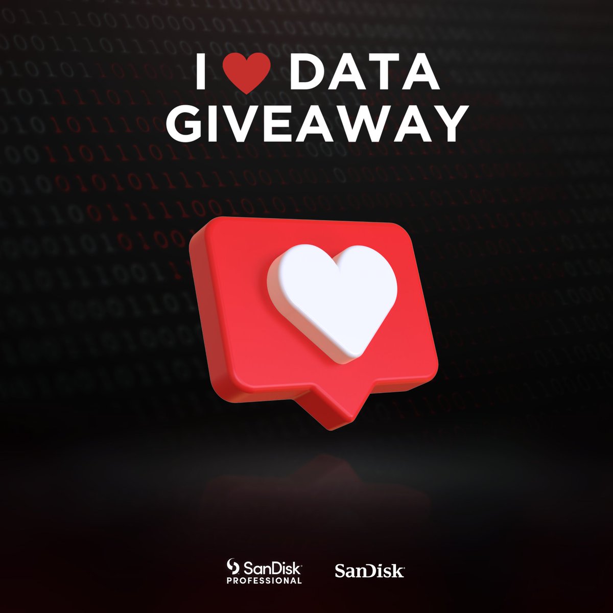 Enter our I &lt;3 Data Giveaway for a chance to win 1 of the following:​
64GB microSDXC for Nintendo Switch​
64GB Extreme PRO UHS-II SD card​
128GB Ultra Dual Drive Luxe Type-C​
2TB G-DRIVE ArmorATD​
2TB G-DRIVE SSD​
Ends 2/28. T&amp;C's apply.​ U.S. Only
Enter: bit.ly/3HA0Ak4